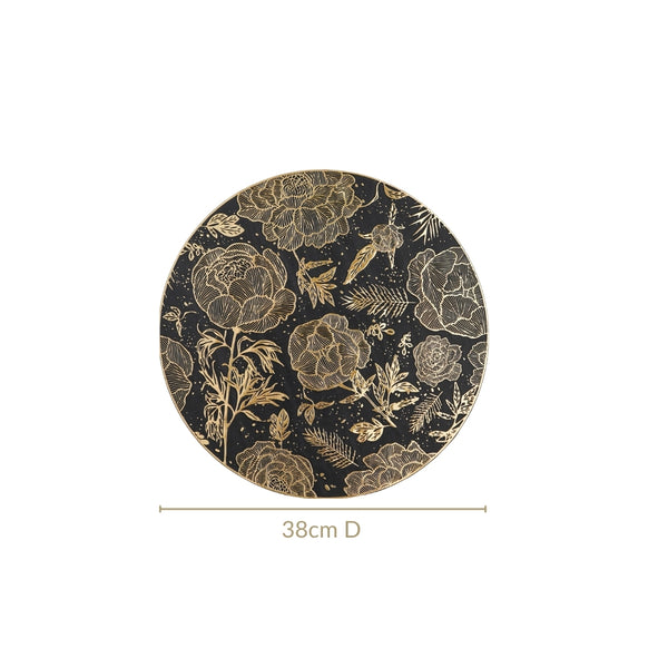 Luxe Black And Gold Placemats Set Of 6