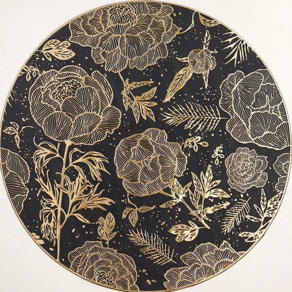 Luxe Black And Gold Placemats Set Of 6