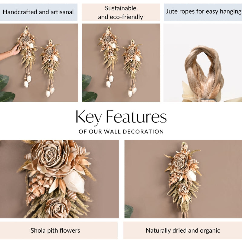 Luxe Bloom Festive Wall Hanging Set Of 2