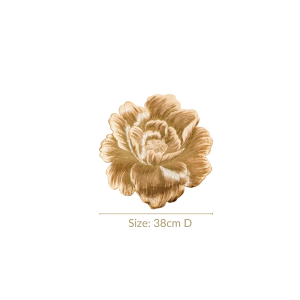 Luxe Peony Bloom Gold Table Mat Set Of 6
