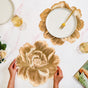 Luxe Golden Peony Bloom Table Mat Set Of 6
