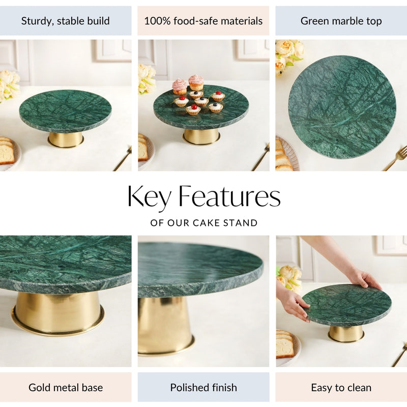 Luxe-Green-Marble -Round-Cake-Stand