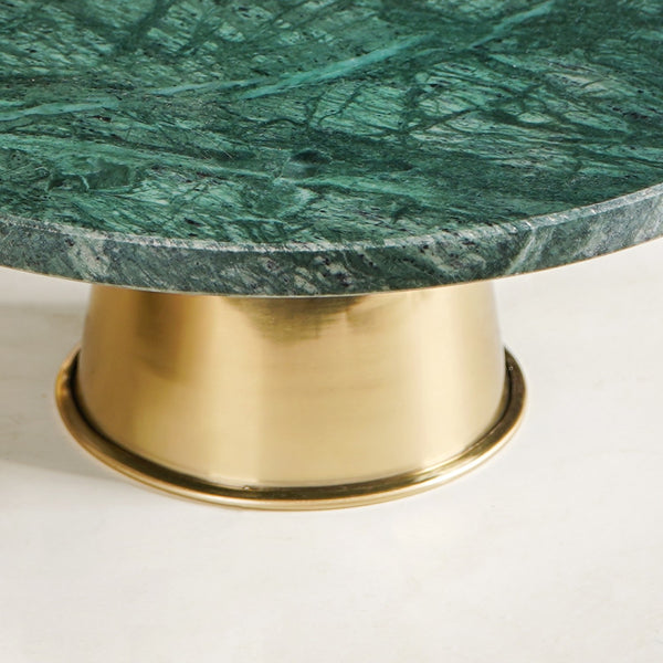 Luxe Green Marble Round Cake Stand