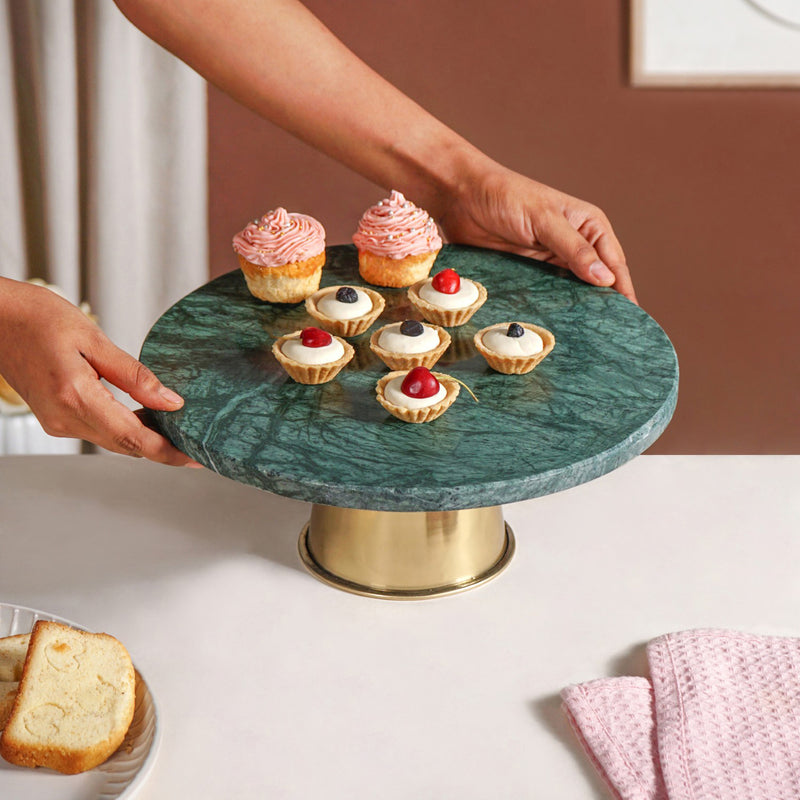 Luxe-Green-Marble -Round-Cake-Stand
