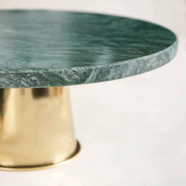 Luxe Green Marble Round Cake Stand