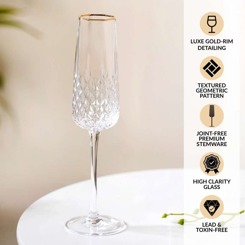 Luxe Champagne Glass Set Of 2 200ml