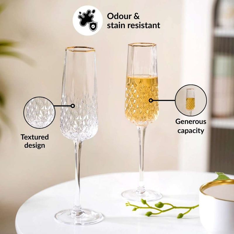 Luxe Champagne Glass Set Of 2 200ml