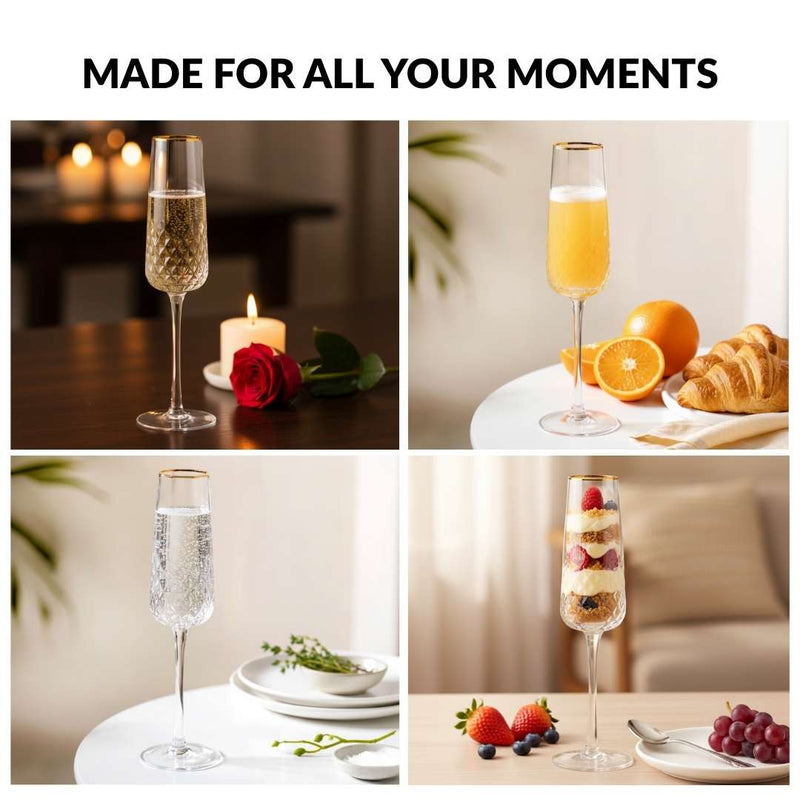 Luxe Champagne Glass Set Of 2 200ml