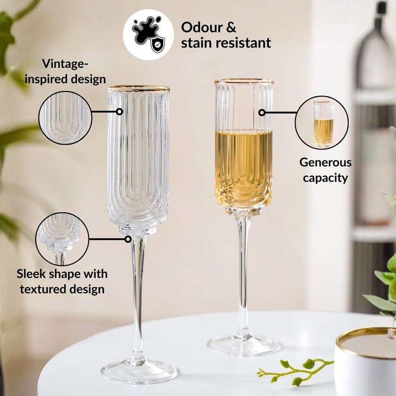 Luxe Champagne Glass Set Of 2 240ml
