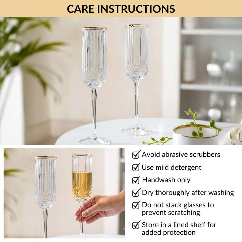 Luxe Champagne Glass Set Of 2 240ml