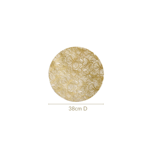 Luxe Floral Table Mat Metallic Gold Set Of 6 Online - Premium Table Mat ...