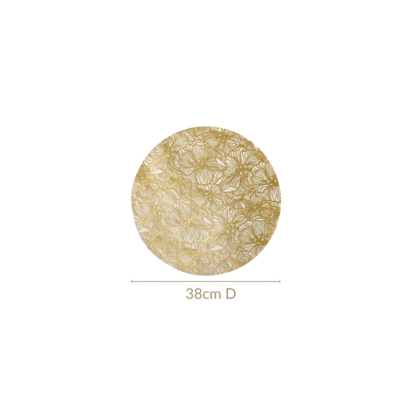 Luxe Floral Table Mat Metallic Gold Set Of 6