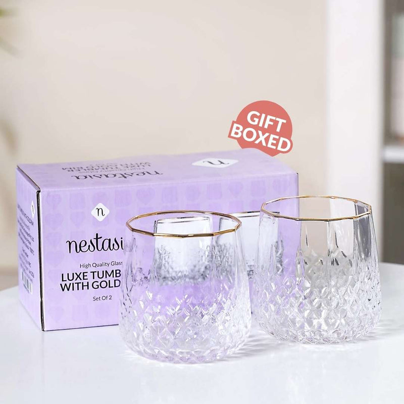 Luxe Gold Rim Tumbler Set Of 2 360ml