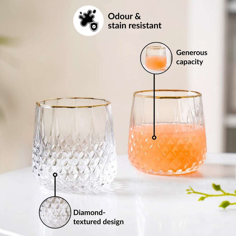 Luxe Gold Rim Tumbler Set Of 2 360ml