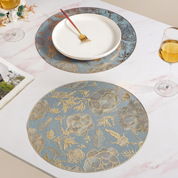 Luxe Grey Gold Table Mat Set Of 6