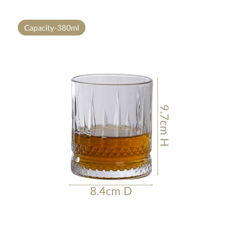 Set Of 6 Luxora Engraved Whiskey Glasses 380ml