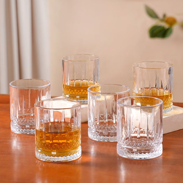 Set Of 6 Luxora Engraved Whiskey Glasses 380ml