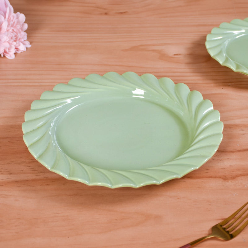 Luxury Lao Dinner Plates Set Of 4 Green 11 Inch - Dinner plates, ceramic dinner plates, round plates, green plates