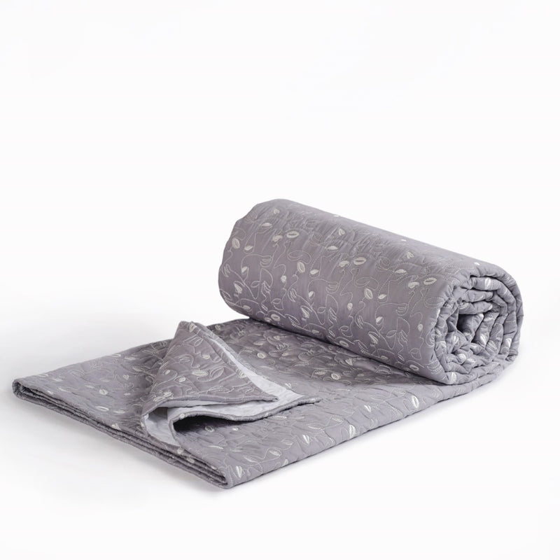 Luxury Embroidered King Size Bed Cover Grey