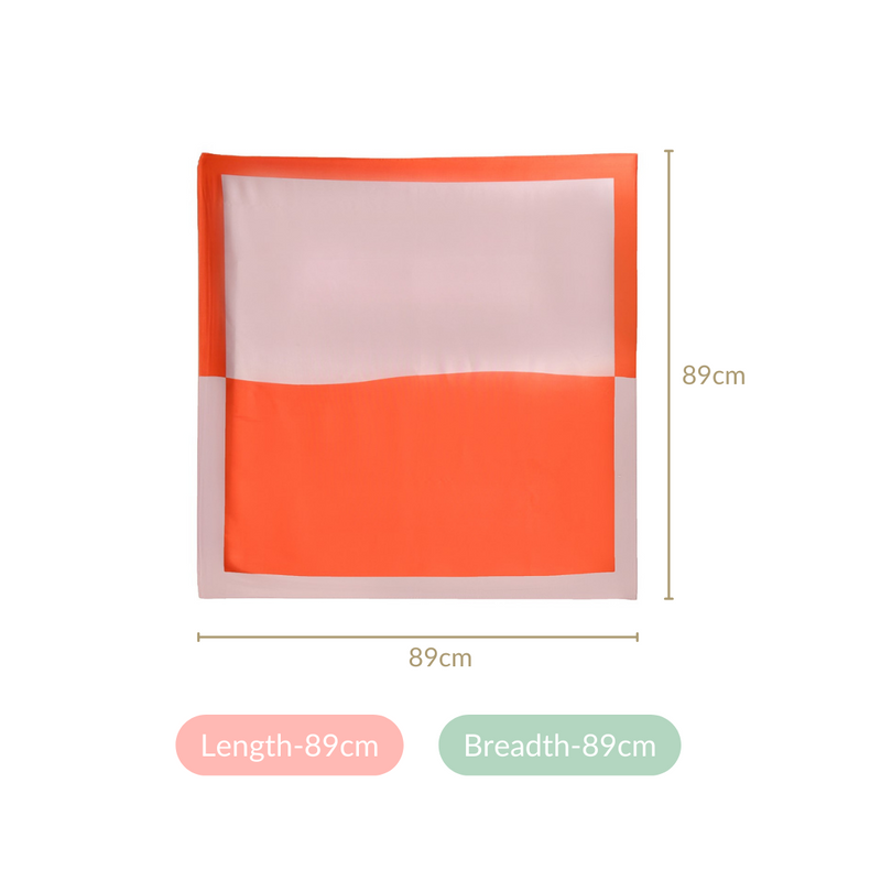 Luxury Red And Champagne Pink Silky Scarf for Women