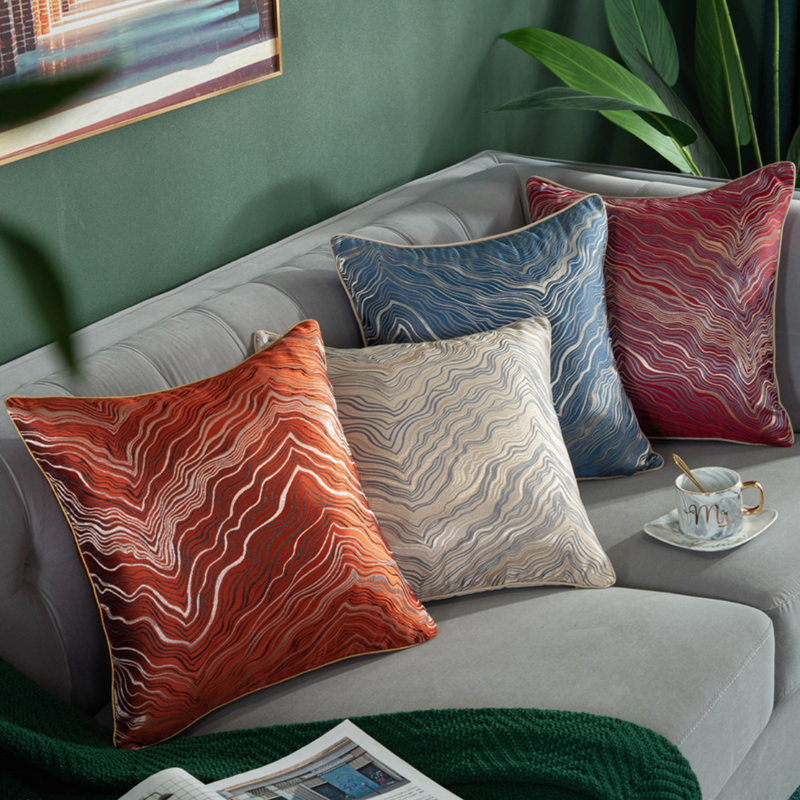 Luxury Embroidered Cushion Cover White Set of 2 17x17 Inch