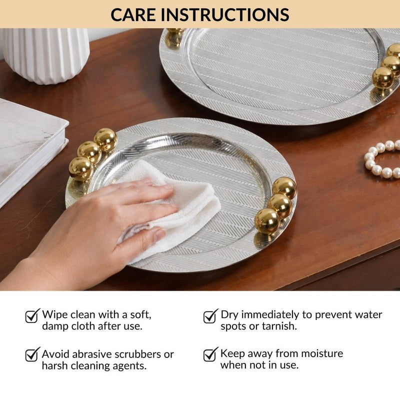 Atelier Ornate Round Tray Set Of 2