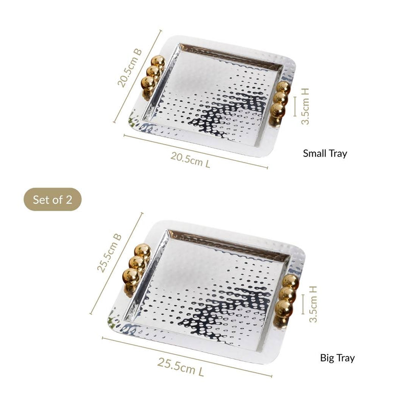 Atelier Ornate Square Tray Set Of 2