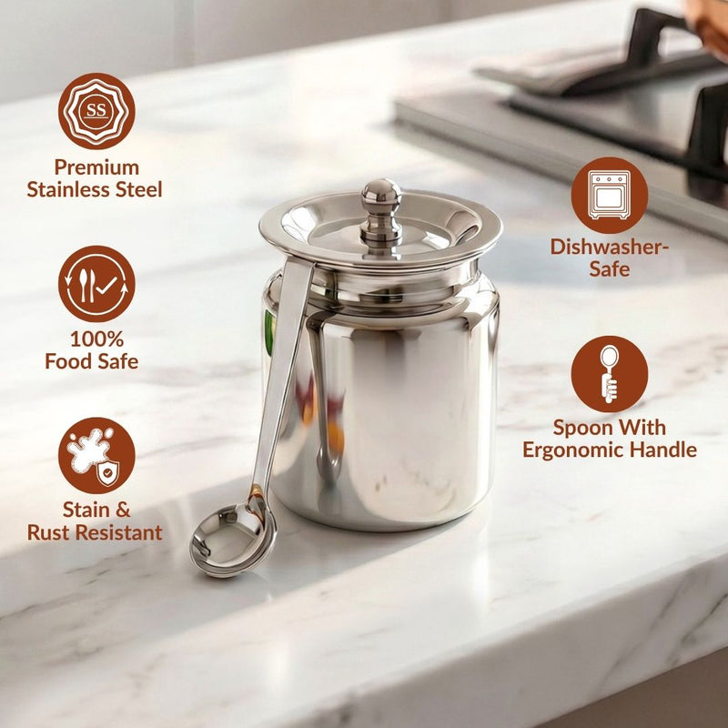 Small Ghee Pot With Spoon 200ml