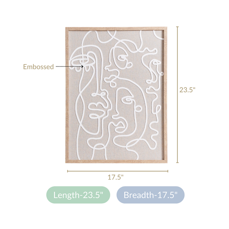 Faces Line Art Wall Decor 23x17 Inch- Faces Line Art, Wall Decor, Line Art Faces, Decorative Wall Art, Minimalist Face Art