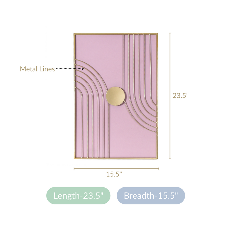 Wabi Sabi Lines Metal Wall Art Decor 23x15 Inch