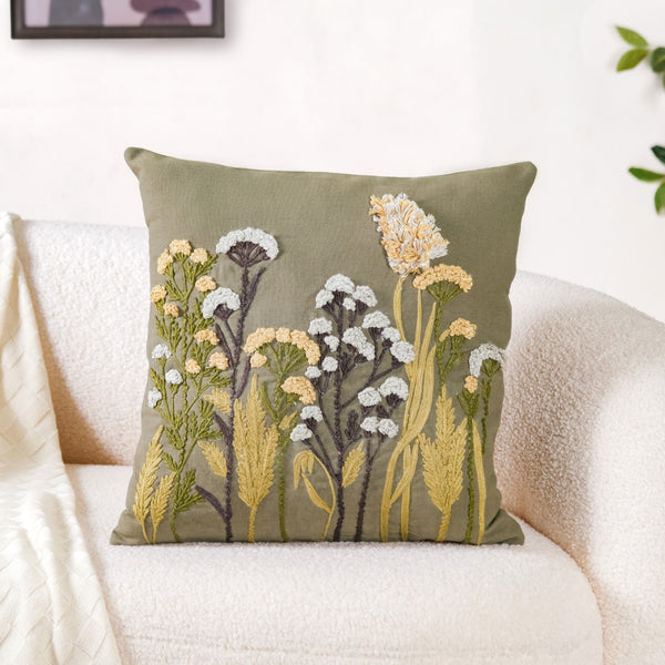 Floral Tapestry Cushion Case 15x15 Inch