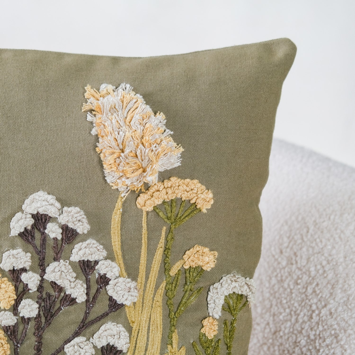 Floral clearance embroidered pillow