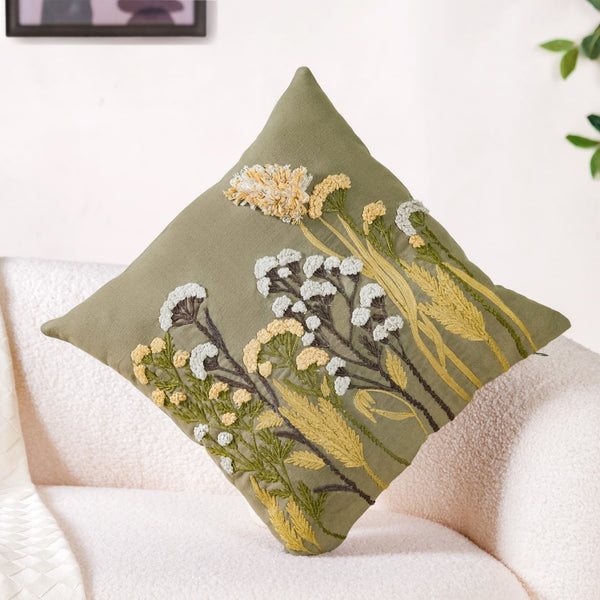Floral Tapestry Cushion Case 15x15 Inch