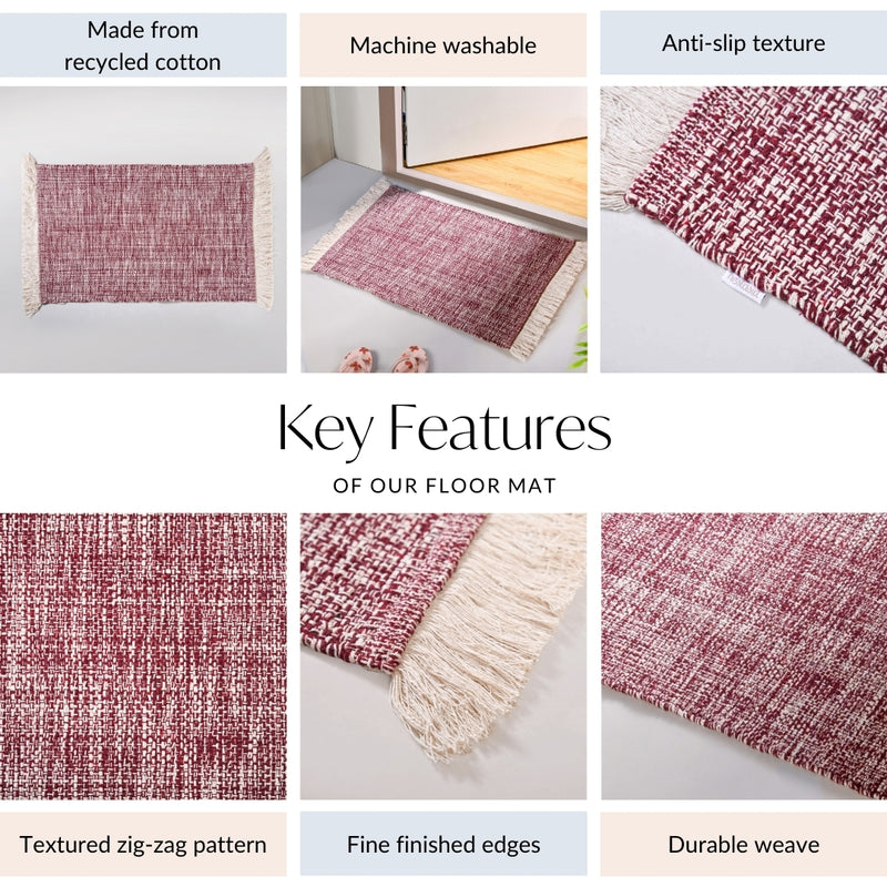 Magenta Crossweave Floor Mat 96x53cm