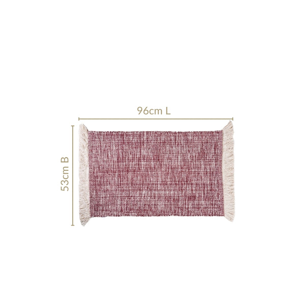 Crossweave Cotton Anti Slip Floor Mat Magenta 96x53cm