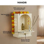 Mahima Pooja Mandir Small With Aasan Puja Thali And Curtain Set