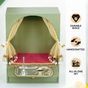 Mahima Wall Mountable Pooja Mandir Small With Aasan Thali And Curtain Set