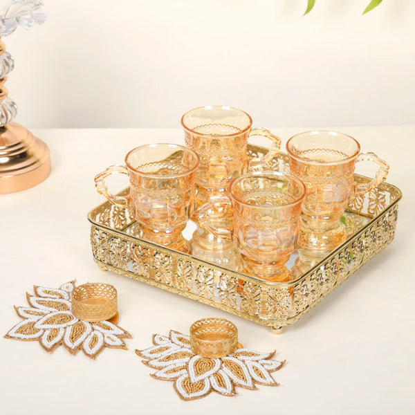 Golden Glass Gift Hamper Set of 4