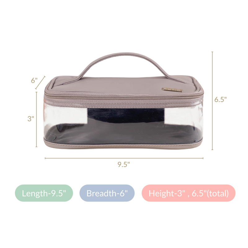 Multipurpose Vegan Leather Toiletry Bag Grey