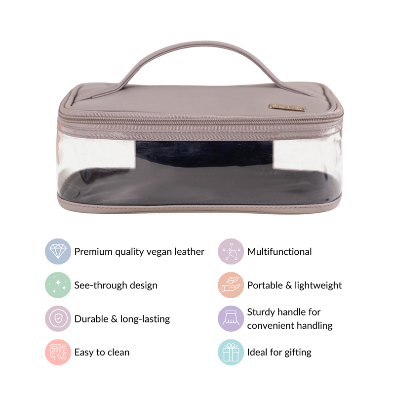Multipurpose Vegan Leather Toiletry Bag Grey