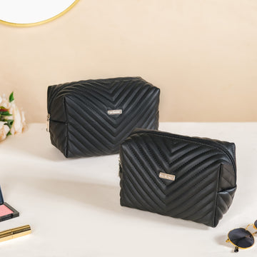 Portable Pouch Set Of 2 For Storage Black