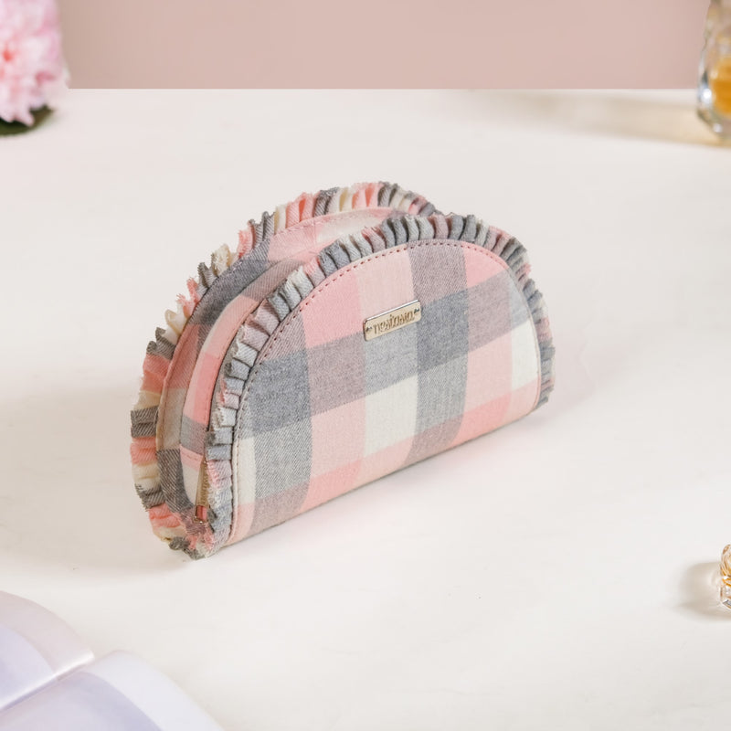 Chic Cotton Makeup Pouch Set Of 2 Pink