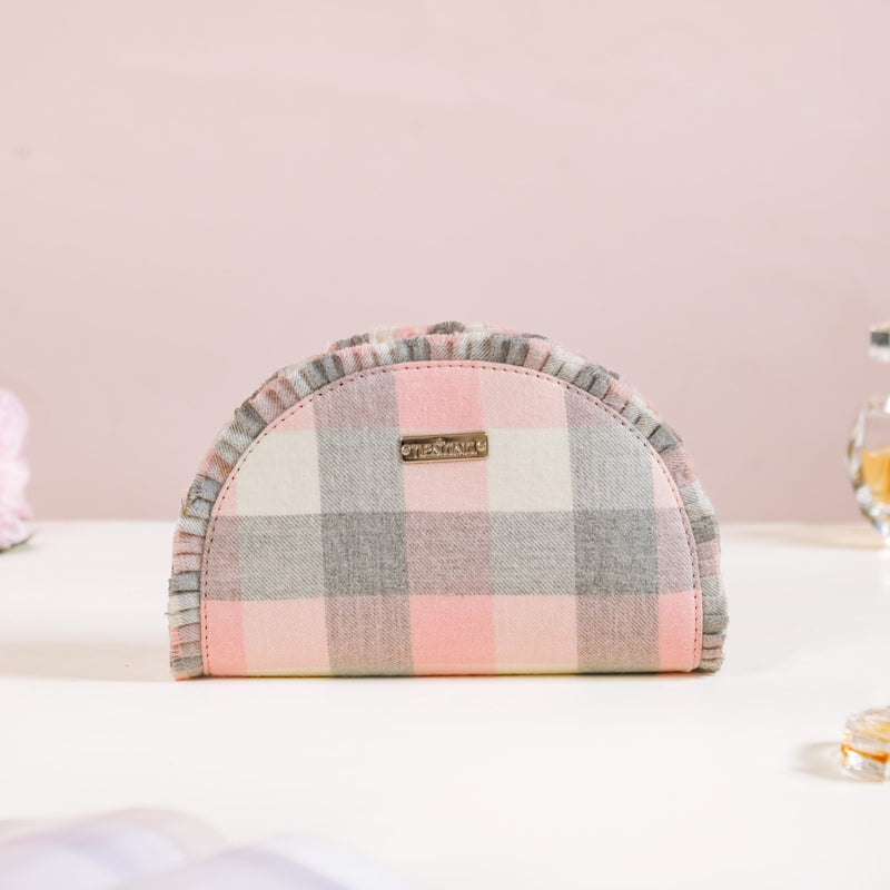 Chic Cotton Makeup Pouch Set Of 2 Pink
