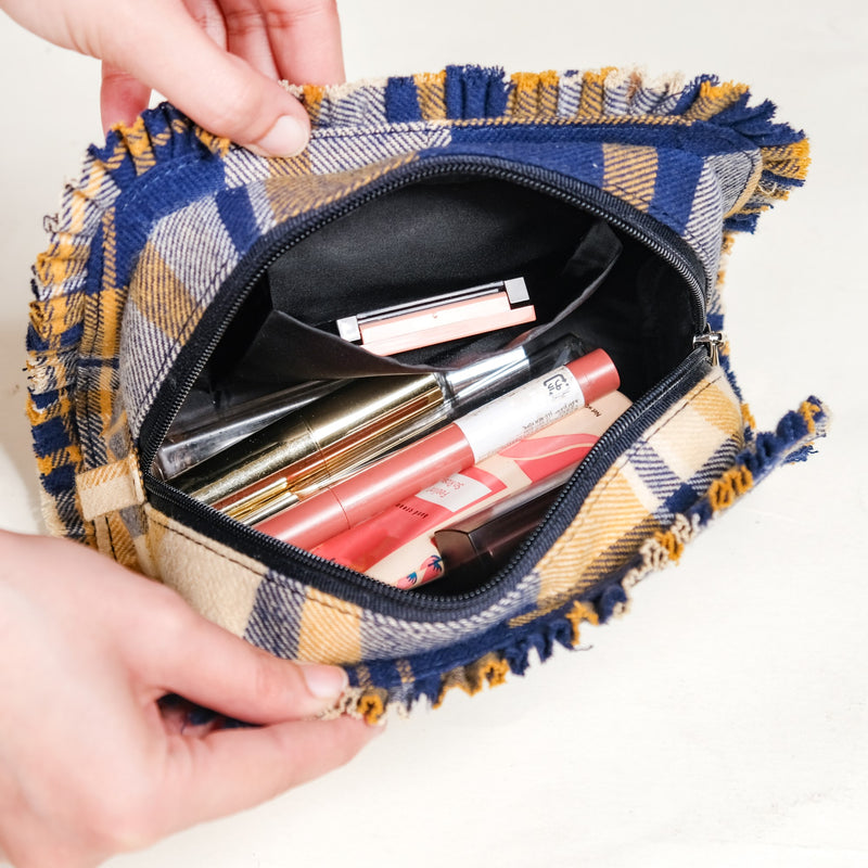 Multipurpose Cotton Makeup Organizer Set Of 2 Blue