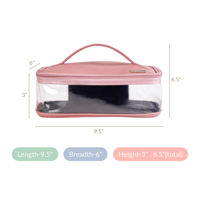 Chic Vegan Leather Toiletry Pouch Pink