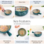 Mandala Melange Dish Bowl With Handle Green 600ml