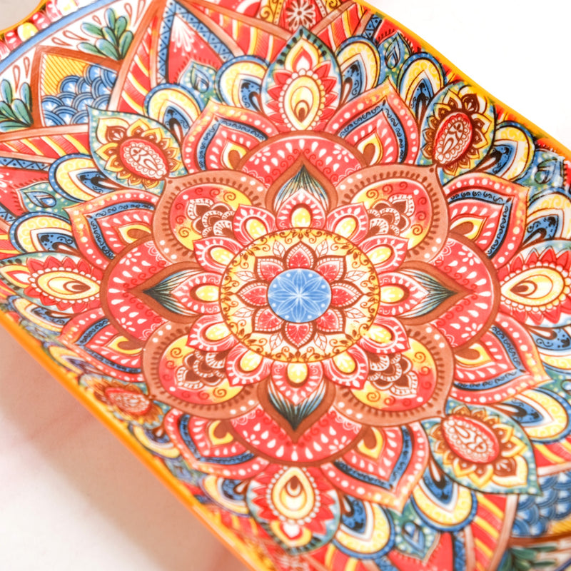 Mandala Melange Long Platter Dish Orange