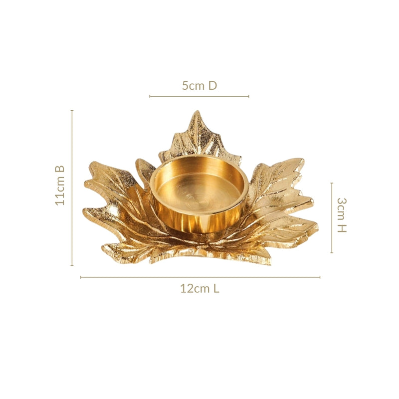 Maple Glow Aluminium Tealight Holder Set Of 2