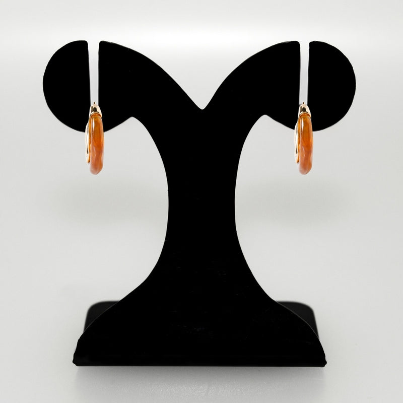 Marble Dreams Hoop Earrings Midnight Copper