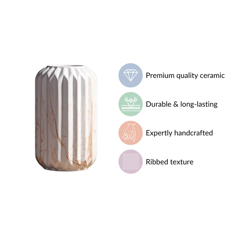 Marble Patterned Ceramic Flower Vase